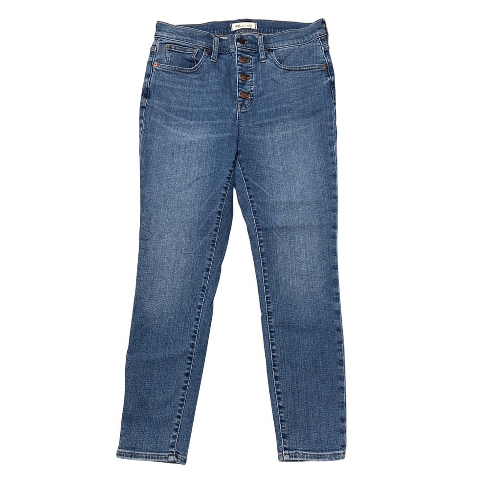 Madewell 9" Mid-Rise Skinny Crop Jeans Button-Front TENCEL Denim Edition Size 29